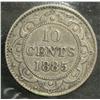 Image 2 : Newfoundland 10 Cents 1885, graded CCCS F-12; Obverse 2.