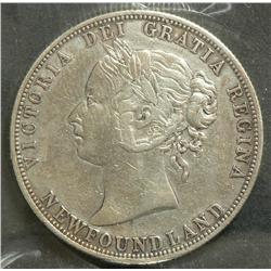 Newfoundland 50 Cents 1888, graded CCCS VF-20.