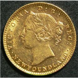 Newfoundland gold 2 Dollars 1882H, grade AU-50 or better.