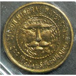 Token Breton #619, graded ICCS, MS-63, Brass, 1892, ''Good for one glass of St Leon water.