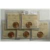 Image 1 : Cent 1940, graded ICCS MS-65; Red. Lot of 5 coins.