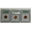 Image 1 : Cent 1942, 1945 & 1945, all graded ICG MS-64; Red. Lot of 3 coins.