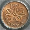 Image 2 : Cent 1949, graded PCGS MS-63; Red & Brown, A To Denticle.