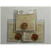 Image 1 : Cent 1950, graded ICCS MS-65; Red, 1952, graded ICCS MS-64; Red & 1952, graded ICCS MS-65; Red. Lot 
