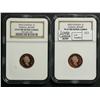Image 1 : Cent 2003, graded NGC PF-67; Red, Annual Report Selectively Gold Plated, Ultra Heavy Cameo. Lot of 2