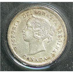 5 Cents 1872H, graded ACG AU-50.