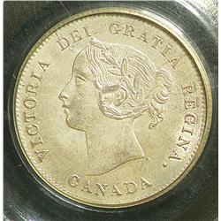 5 Cents 1872H, graded PCGS MS-64. Light hue on obverse and blasting white reverse.