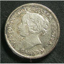 5 Cents 1875H, graded ACG VF-35; Large Date.