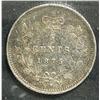 Image 2 : 5 Cents 1875H, graded CCCS F-12; Small date, Corrosion, Damaged, Bent.