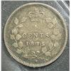 Image 2 : 5 Cents 1875H, graded ICCS F-12; Small Date.