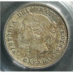 5 Cents 1875H, graded PCGS AU-55; Small Date. Key date.