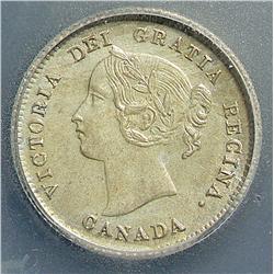 5 Cents 1875H, graded ICG MS-62; Small Date. Key date.