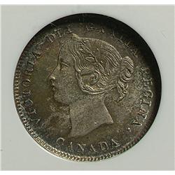 5 Cents 1896, graded NGC MS-65. Medium light rusty toning.