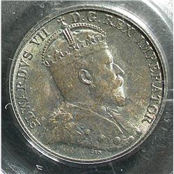 5 Cents 1902, graded PCGS MS-65. Nice deep blue toning.