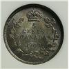 Image 2 : 5 Cents 1909, graded NGC MS-66; Round Leaves. Not noted Bow Tie. Rainbow toning.