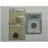 5 Cents 1925, graded ICCS, VG-10, F-15 & 1925 graded ICG VF 30. Lot of 3 coins