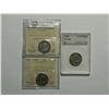 5 Cents 1925, graded ICCS, F-15, VF30 & 1925 graded ACG VF 20. Lot of 3 coins