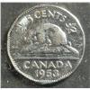 Image 2 : 5 Cents 1953, graded ICCS AU-50 Shoulder Fold - Mule Far Leaf, scratch, Still a Great Coin!