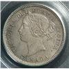 Image 1 : 10 Cents 1858, graded PCGS SP-64; Reeded Edge. Scarce coin.