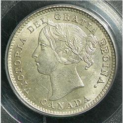10 Cents 1884, graded PCGS MS-63. Untoned and scarce in this condition,