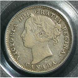 10 Cents 1886, graded CCCS VG-8; Obverse 4, Large 6.