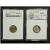 10 Cents 1910, graded ANACS AU-55 & 1919 graded ANACS AU-55, Lot of 2 coins