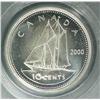 Image 2 : 10 Cents 2000P, graded PCGS MS-67. Approximatively 200 of those were made.