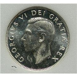 25 Cents 1952, graded NNC MS-65PL. Not noted High Relief.