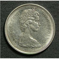 25 Cents 1973, grade AU-50; Large Bust.