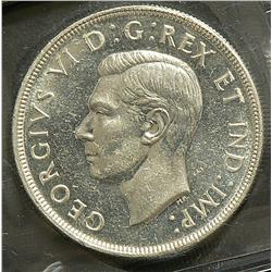 Dollar 1947, graded ICCS AU-55, Blunt 7, Scratches.