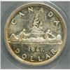 Image 2 : Dollar 1947, graded ICG MS-64. Maple Leaf. Single HP, Nice gold toning.