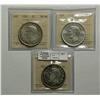Image 1 : Dollar 1950 graded ICCS MS-60 Short Water Lines, 1951 graded ICCS MS-60 & 1952 graded ICCS MS-62 No 