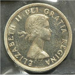 Dollar 1955, graded ICCS MS-62 Arnprior, No Die Break.