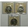 Image 1 : Dollar 1959 graded ICCS PL-65 Cameo, 1961 graded ICCS PL-65 Heavy Cameo, 1963 graded ICCS PL-63 Came