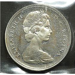 Dollar 1965, graded, ICCS PL-66, Large Beads, Pointed 5, Cameo.