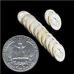 1962P GW 25c Silver BU MS64/65 12pc Roll (COI-7883)