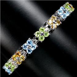 121ctCitrine Peridot Topaz Sterling Bracelet  (JEW-2271)
