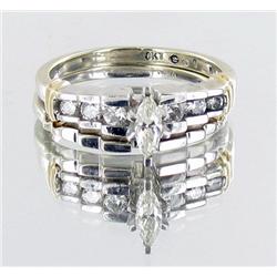 .35ct VVS Diamond 10kt Wh Gold Engage/Wedding Set (JEW-2030)