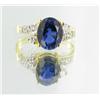 17ctw Lab Dia/Sapphire 22k Gold Vermeil Ring (JEW-2362)