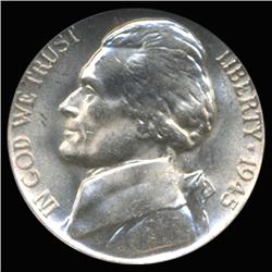 1945P Silver WW2 Jefferson Nickel Graded GEM (COI-6228)