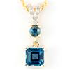 0.87ct London Blue Topaz/Diamond 9K Gold Pendant (JEW-9048X)