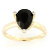 2.13Ct Huge Black Sapphire & Diamond 9K Gold Ring (JEW-9087X)