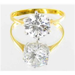 11ctw Lab Diamond 22k Gold Vermeil Ring (JEW-2103)