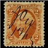 Image 1 : 1860s US Revenue Stamp 2c Certificate Orange (STM-1434)