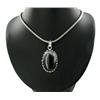 246ct Natural Onyx German Silver Pendant/Chain (JEW-2414)