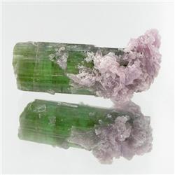 16ct Green Tourmaline Crystal w/Lepidolite  (GEM-28684)