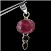 Image 1 : 33ctw Faceted Ruby Red Garnet Silver Pendant (JEW-2439)