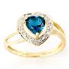 1.15Ct Heart London Blue Topaz & Diamond 9K Ring (JEW-9125X)