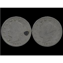 1895 Liberty Nickel Better Circulated Pair (COI-7624)