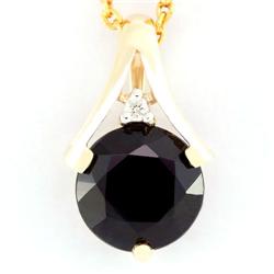2.50ct Black Sapphire & Diamond 9K Gold Pendant (JEW-9134X)